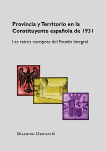 Provincia y Territorio en la Constituyente española de 1931: las