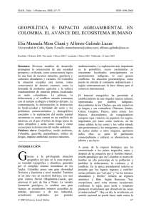 GEOPOLÍTICA E IMPACTO AGROAMBIENTAL EN COLOMBIA. EL