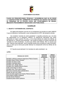 "Prendas de Vestir para la Policía Local". 23/09/08 (PDF de 36