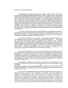 Acta número Ciento Veintiocho. - Cervecería Nacional Dominicana