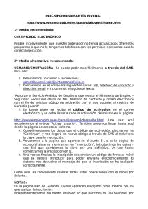 INSCRIPCIÓN GARANTÍA JUVENIL http://www.empleo.gob.es/es