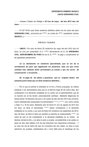 EXPEDIENTE NÚMERO 564/2012 JUICIO ORDINARIO CIVIL