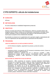 CYPE EXPERTO: cálculo de instalaciones