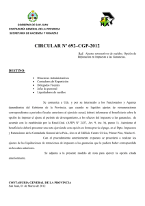 CIRCULAR Nº 692–CGP-2012