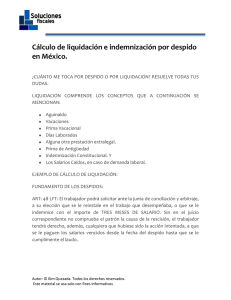 Cálculo de liquidación e indemnización por despido en México.