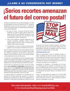 ¡Serios recortes amenazan el futuro del correo postal!