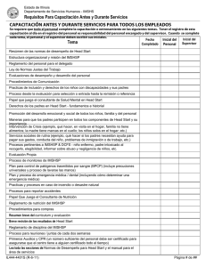 Requisitos Para Capacitación Antes y Durante Servicios