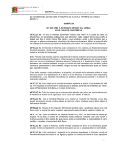 Ley que crea el Patronato Antonio Díaz Varela en la Ciudad de