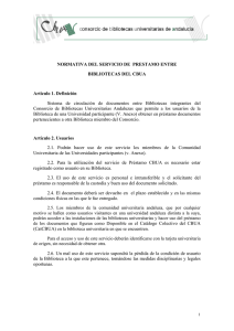Normativa de préstamo del CBUA - Biblioteca Universidad de Sevilla
