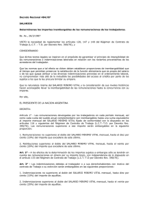 Decreto Nacional 484/87 SALARIOS Determínanse los importes
