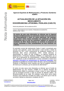 Nota informativa - Agencia Española de Medicamentos y Productos