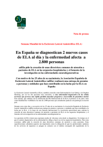 En España se diagnostican 2 nuevos casos de ELA al día y la