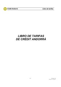 LIBRO DE TARIFAS DE CRÈDIT ANDORRÀ