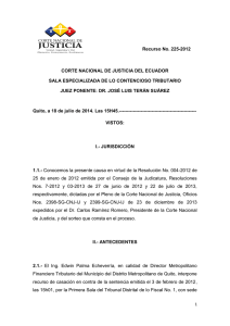 Recurso No. 225-2012 CORTE NACIONAL DE JUSTICIA DEL
