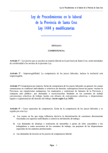 Ley de Procedimientos en lo laboral de la Provincia de Santa Cruz