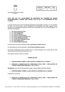 Acta Ple Ext Urgent 171114 - Ajuntament de Banyeres del Penedès