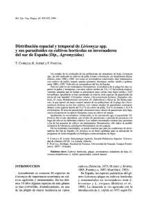 Distribución espacial y temporal de Liriomyza spp. y sus