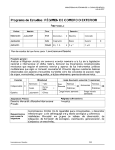 Régimen de Comercio Exterior - Universidad Autónoma de la