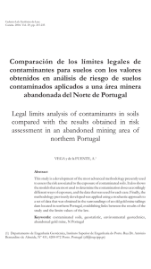 Comparación de los límites legales de contaminantes para suelos