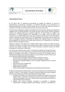 justificación de título-mecu - Facultad de Traducción e Interpretación