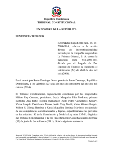 República Dominicana TRIBUNAL CONSTITUCIONAL EN