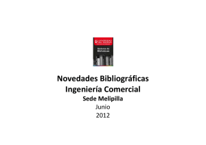 Novedades Bibliográficas Ingeniería Comercial Sede Melipilla