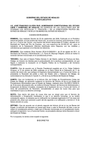 gobierno del estado de hidalgo poder ejecutivo decreto