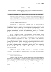 Matrimonio y sínodo sobre la familia: influencia de factores culturales