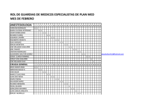 rol de guardias de medicos especialistas de