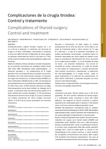 Complicaciones de la cirugía tiroidea: Control y tratamiento