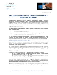 REGLAMENTO DE MULTAS DEL MINISTERIO DE TRABAJO Y