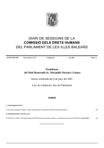 diari de sessions de la comissió dels drets humans del parlament de