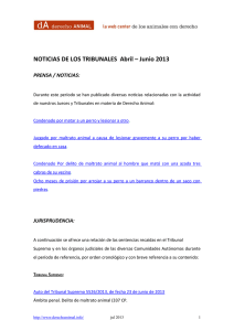 NOTICIAS DE LOS TRIBUNALES Abril – Junio 2013
