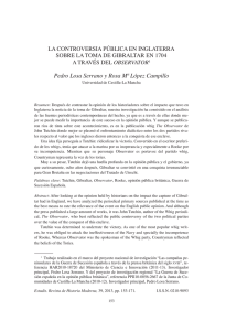 La controversia pública en Inglaterra sobre la toma de Gibraltar en