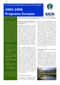 Programa Europeo 2005-2008 de la Comisión Mundial de Áreas