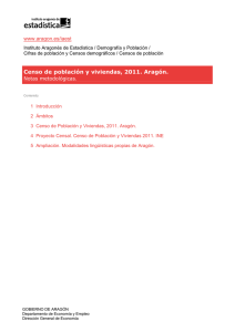 Censo de población y viviendas, 2011. Aragón.
