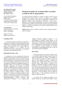 Metástasis prostática de carcinoma difuso con células en anillo de