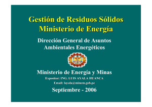 Gestión de Residuos Sólidos Ministerio de Energía