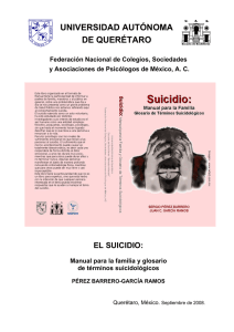 Manual para la familia y glosario de términos suicidológicos