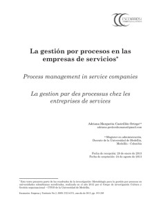 La gestión por procesos en las empresas de servicios*
