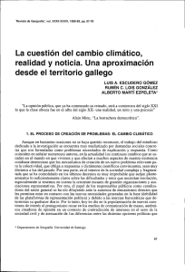 La cuestion del cambio climatico, realidad y noticia. Una