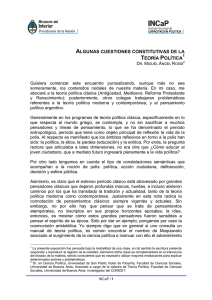 ALGUNAS CUESTIONES CONSTITUTIVAS DE LA TEORÍA POLÍTICA