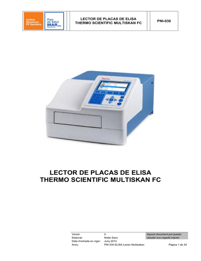 LECTOR DE PLACAS DE ELISA THERMO SCIENTIFIC