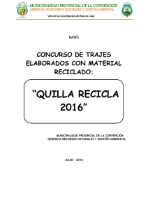 quilla recicla 2016 - Municipalidad Provincial De La Convención