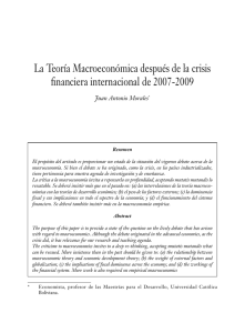 La Teoría Macroeconómica después de la crisis financiera