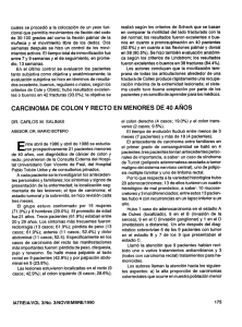 CARCINOMA DE COLON y RECTO EN MENORES DE 40 AÑOS