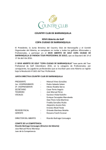 COUNTRY CLUB DE BARRANQUILLA XXVII Abierto de Golf COPA
