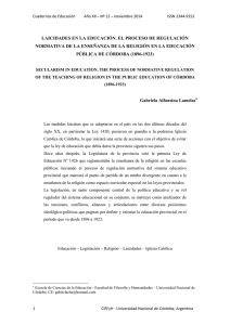 laicidades en la educación. el proceso de regulación normativa de