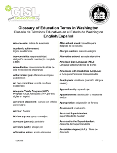 Glossary of Education Terms in Washington
