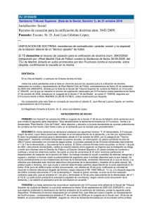 STS 21-10-2010, ojeador no es deportista profesional